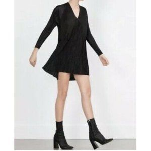 Zara Black Pleated Tunic Dress